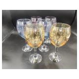 6 pcs Cristalleria Fumo Italian Wine Goblets
