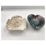 2 Art Glass Candy Dishes