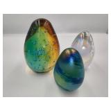 3 Egg Shaped Paperweights