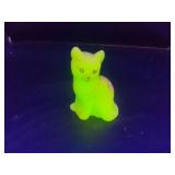 Fenton Uranium Glass Cat