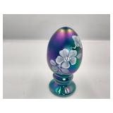 Fenton Pedestal Egg Signed by D. Robinson