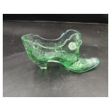 Fenton Green Glass Shoe