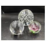 3 Spherical Paperweights