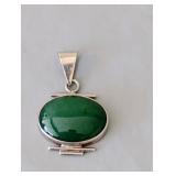 Sterling Silver Pendant with Green Stone