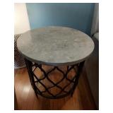 Metal and Marble End Table