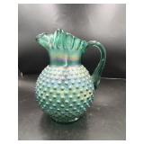 Fenton Hobnail Teal/Green Pitcher
