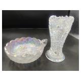 2 pcs Iridescent Clear Glass