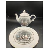 1977 Avon Tea Pot and Plate Exclusive for Dealers