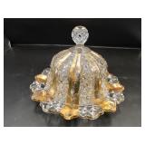 Covered Candy Dish with Gold Colored Accents