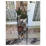 Plant Stand with Faux Plants
