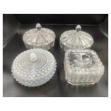 4 Lidded Candy Dishes