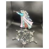 Stained Glass Angel  & Clear Snowflake Panes