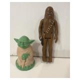 Vintage Kenner Star Wars Chewbacca (1977) and Yoda