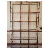 Copper-Tone Etagere with Glass Shelves