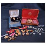 Military Pins, Medals, and Insignia Set