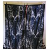 Black and White Curtains With Red Lining
