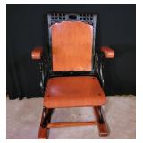 Wood and Cast Iron Theatre Seat