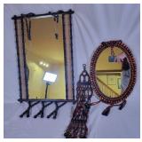 Wooden Bead Framed Mirrors