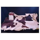 Cowhide Rug with Two Pillows