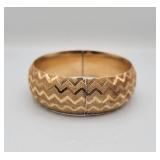 Gold-Tone Chevron Pattern Bangle