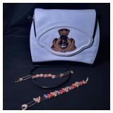 Nautical Bag and Gold-Toned Bracelets