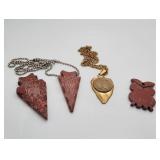 Pipestone Pendant and Necklace Lot