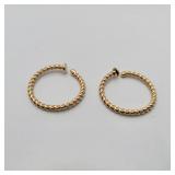 14K Gold Non-Pierced Hoop Earrings