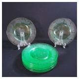 Uranium Glass Thistle Plates