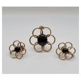 14K Gold Floral Jewelry Set