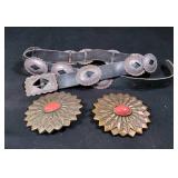 Concho Belt with Two Buckles