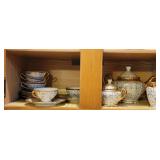 Gold-Accent Fine China Tea Set