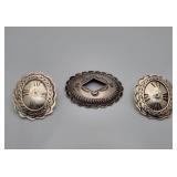 Sterling Silver Concho and Earrings