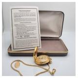 Gold-Plated Pocket Watch With Chain