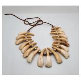 Vintage Elk Tooth and Bead Necklace