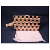 Gold Checkered Wristlet Compact