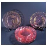 11 Pink Arcopal France Plates