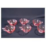 Six Heisey Pink Flamingo Cups