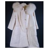 White Coat With Fur Collar, M-L