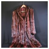 Evans Red-Brown Fur Coat