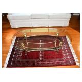 Clam Shell Base Oval Glass Top Coffee Table