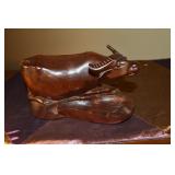 Hand Carved Wooden Water Buffalo Ash Tray