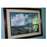 Signed Mountains & Rainbow Framed Artwork