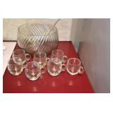 Vtg Toscany Vista Glass Punch Bowl