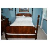 Antique Walnut Full Size Bed w/ Mattress