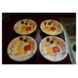 Set of 4 Hand Painted Gibson Salad Bowls