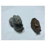 Small Jade Dog and Indonesian Figure