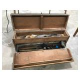 Vintage Wooden Toolbox with Tools