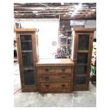 Oak Hand-Built Two-Door Display Cabinet