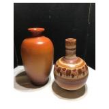 Hand-Painted Vases, One Made in Mexico