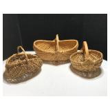 3 Woven Egg Baskets